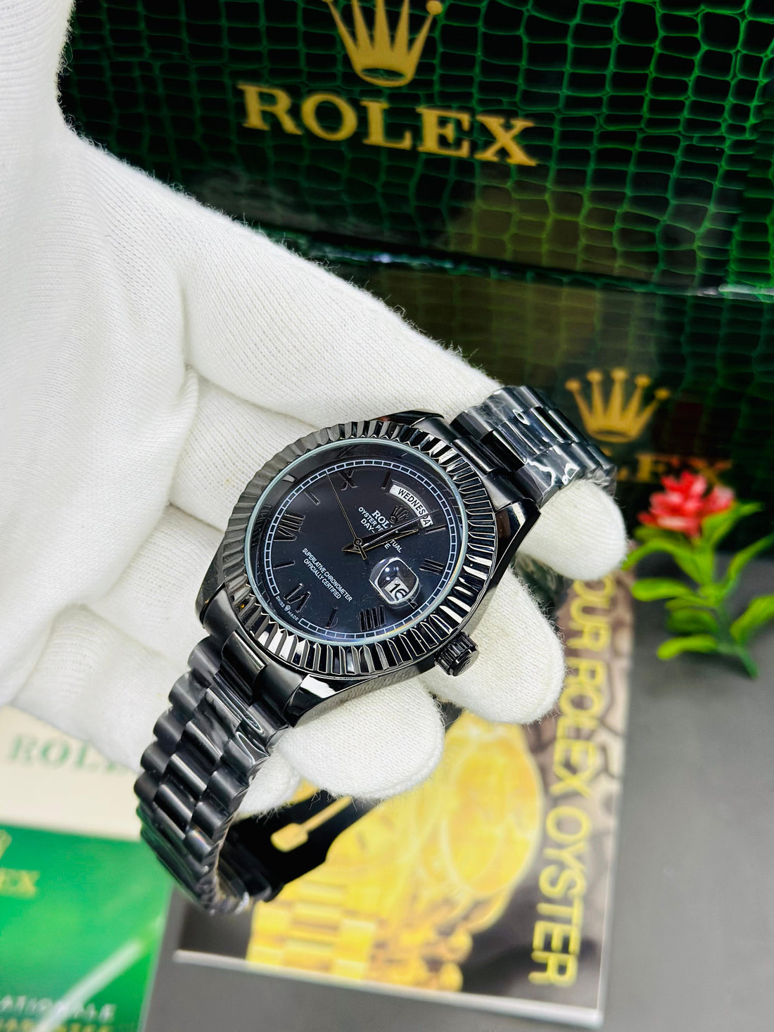 Rolex Inspired Black Master Lock Watch